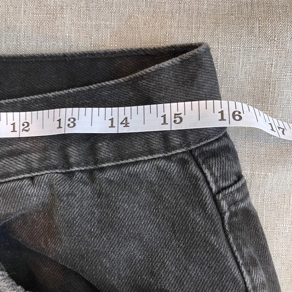 Zara High Waist Straight Leg Jeans Womens Size 10 Faded Distressed Black Wash - Picture 4 of 12